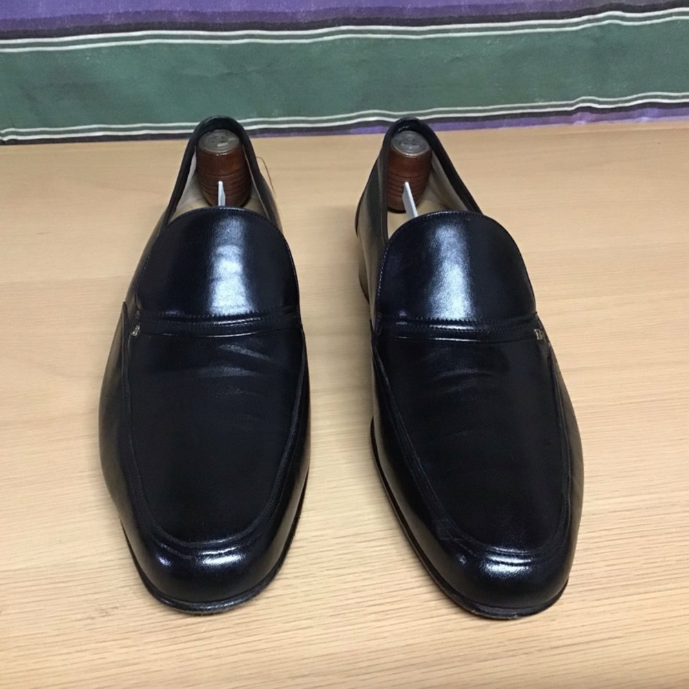 EUC Bally Black Leather Loafers Size 11.5 Made In Switzerland - Picture 2 of 12